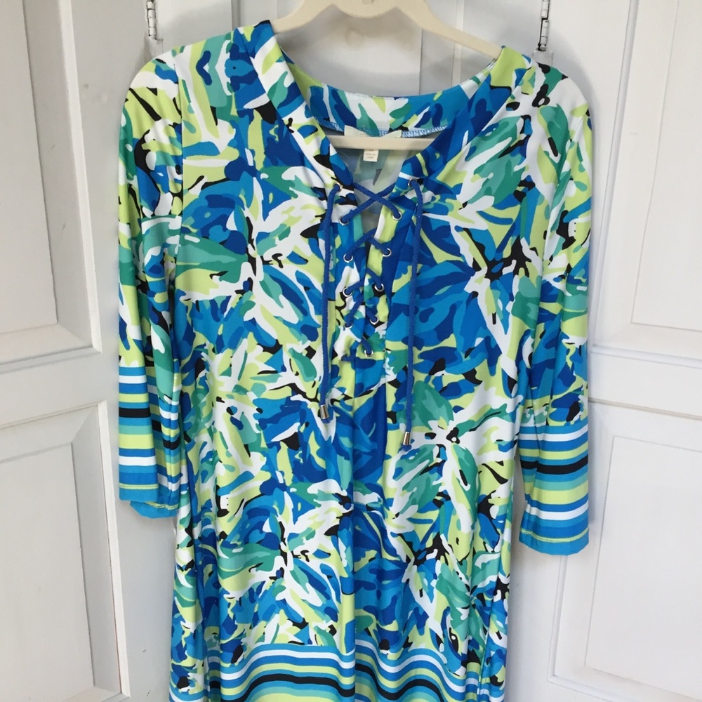 Sandiva Blue & Green Dress Coverup - Picture 3 of 14